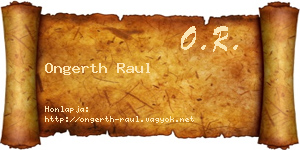 Ongerth Raul névjegykártya